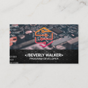 Logo technique   Carte de visite de code binaire