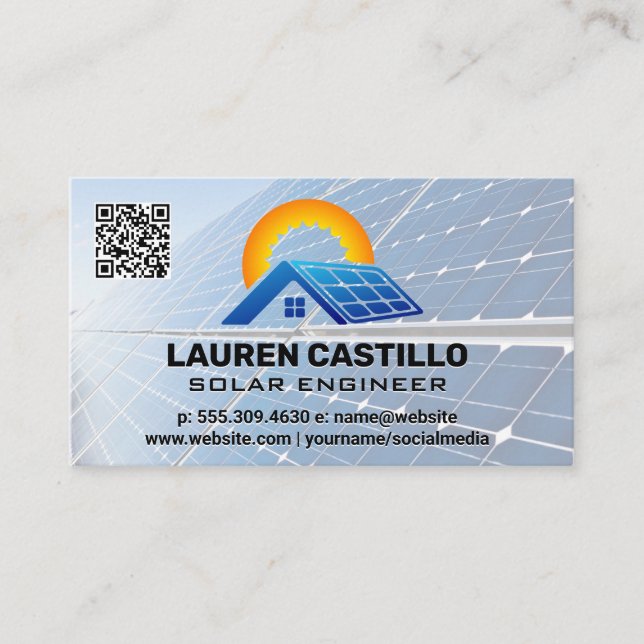 Logo technique du panneau solaire | Carte de visit (Devant)