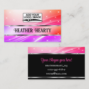 Logo Template Luxury Chic Deluxe Colourful Rainbow Business Card