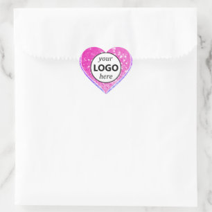 Logo Template Purple Pink Glitter Sparkle Stars Heart Sticker