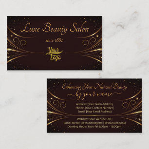Logo Template Sophisticated Golden Luxury Flourish Business Card