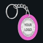 Logo Text and Colours Business Promotional Keychai Keychain<br><div class="desc">Custom Colours and Fonts - Design Your Own Personalized Keychain with Company Logo and Name Website or Custom Text Promotional Business Keychains / Accessories Gift - Add Your Logo - Image - Photo or QR Code / and Name - Company / Website or other Information / text - Resize and...</div>