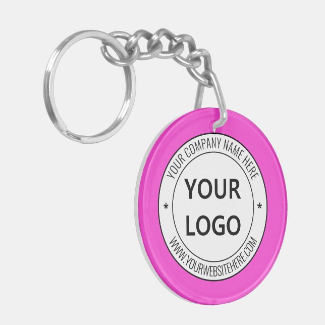 Logo Text and Colours Business Promotional Keychai Keychain (Front Left)
