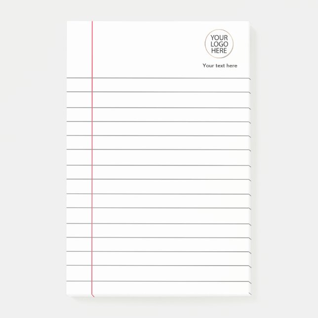  Logo Text Business Lined School Notebook Paper  Post-it Notes (Front)