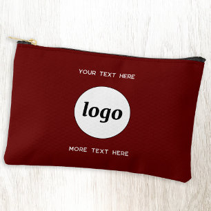 Logo Text Business Promotional Branding Burgundy Accessory Pouch
