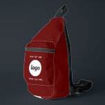 Logo Text Business Promotional Branding Burgundy Sling Bag<br><div class="desc">Add your own logo and custom text to this design.  Remove top or lower text if you prefer. Minimalist and professional.  Great for a promotional product for your employees,  staff,  clients and customers. Ideal for trade shows,  travel,  corporate or sporting events and giveaways. For other versions,  see the collection.</div>