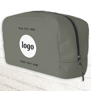 Logo Text Business Promotional Branding Sage Green Dopp Kit