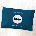 Logo Text Business Promotional Branding Teal Green Accessory Pouch<br><div class="desc">Add your own logo to this design. Minimalist and professional. Change or remove the top and lower text, add your name, company slogan, phone number or website. Great for a promotional product for your employees, staff, clients and customers. Ideal for trade shows, travel, corporate or sporting events and giveaways. For...</div>
