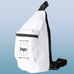 Logo Text Business Promotional Branding White Sling Bag<br><div class="desc">Add your own logo and custom text to this design.  Remove top or lower text if you prefer. Minimalist and professional.  Great for a promotional product for your employees,  staff,  clients and customers. Ideal for trade shows,  travel,  corporate or sporting events and giveaways. For other versions,  see the collection.</div>