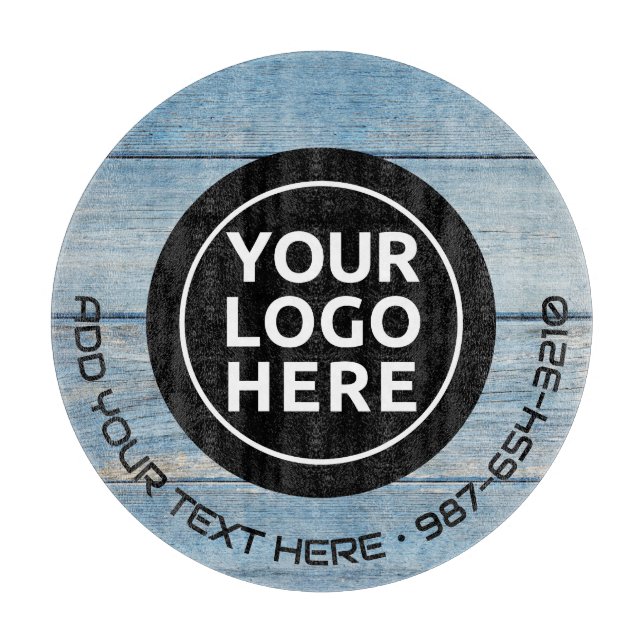 LOGO & TEXT | Custom Business Glass Cutting Board (Front)