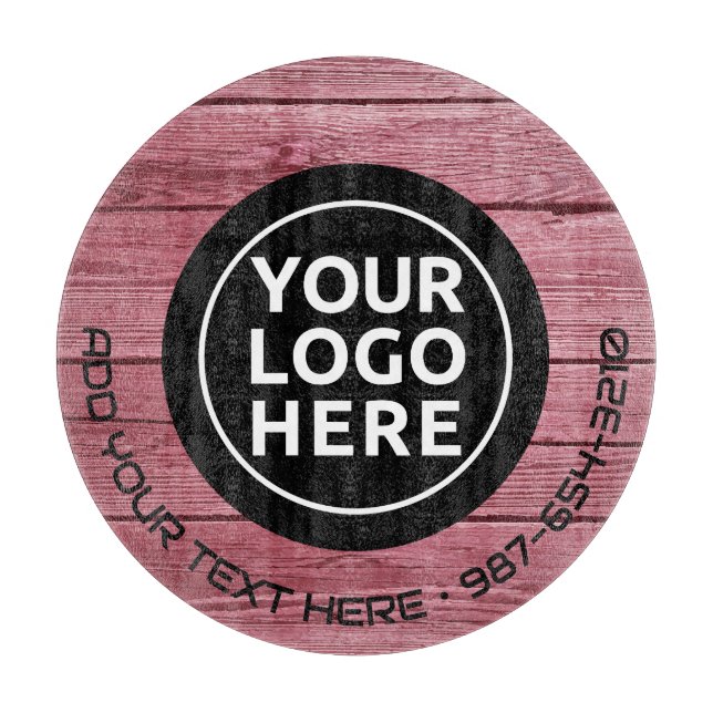 LOGO & TEXT | Custom Business Glass Cutting Board (Front)