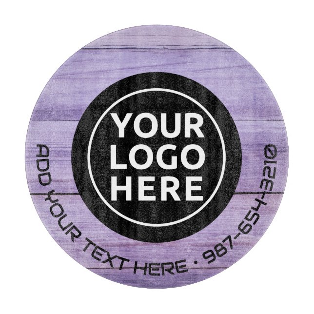 LOGO & TEXT | Custom Business Glass Cutting Board (Front)
