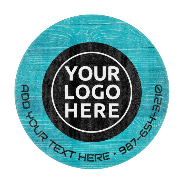 LOGO & TEXT | Custom Business Glass Cutting Board (Front)