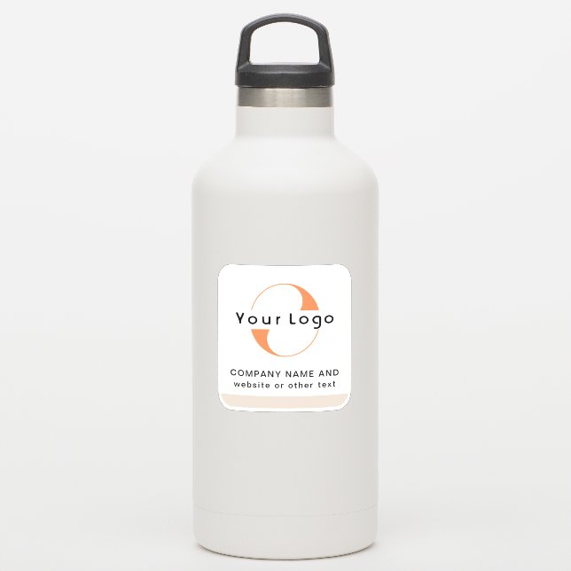Logo & Text on Vinyl square Water Bottle Business (Waterbottle)