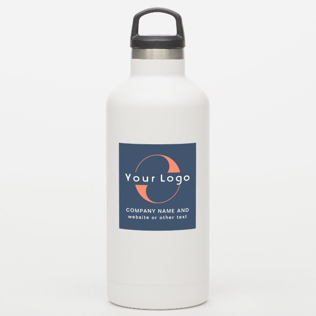 Logo & Text on Vinyl square Water Bottle Business (Waterbottle)