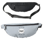 Logo Text Promotional Business Branding Blue Fanny Pack<br><div class="desc">Add your own logo and choice of text to this design. Remove the top or lower text if you prefer. Minimalist and professional. Great for a promotional product for your clients and customers. Ideal for corporate events, sports, trade shows and sponsorship. For other versions, see the collection.</div>