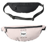 Logo Text Promotional Business Branding Blush Pink Fanny Pack<br><div class="desc">Add your own logo and choice of text to this design.  Remove the top or lower text if you prefer.  Minimalist and professional.  Great for a promotional product for your clients and customers. Ideal for corporate events,  sports,  trade shows and sponsorship.  For other versions,  see the collection.</div>