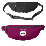 Logo Text Promotional Business Branding Magenta Fanny Pack<br><div class="desc">Add your own logo and choice of text to this design.  Remove the top or lower text if you prefer.  Minimalist and professional.  Great for a promotional product for your clients and customers. Ideal for corporate events,  sports,  trade shows and sponsorship.  For other versions,  see the collection.</div>