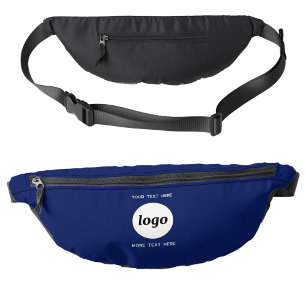 Logo Text Promotional Business Branding Navy Blue Fanny Pack