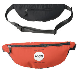 Logo Text Promotional Business Branding Orange Red Fanny Pack