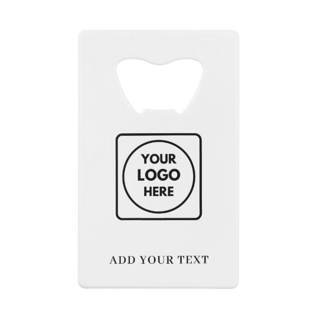 Logo Text QR Code Business Credit Card Design Bottle Opener (Front)