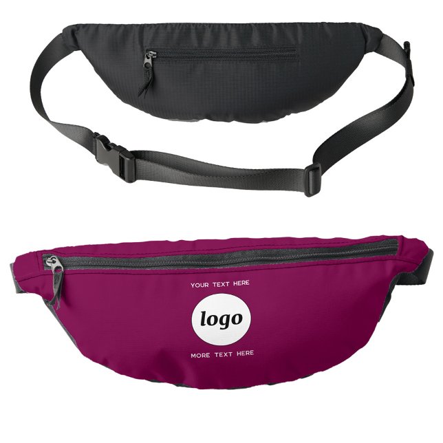 Logo Texte promotionnel Marque commerciale Magenta (Simple logo with custom text business branding promotional fanny pack)