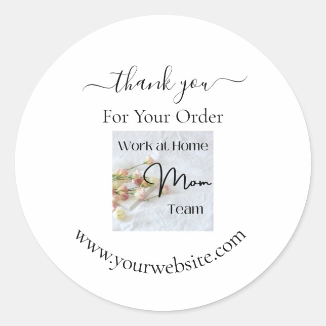 Logo Thank you For Order Small Business  Classic Round Sticker (Front)