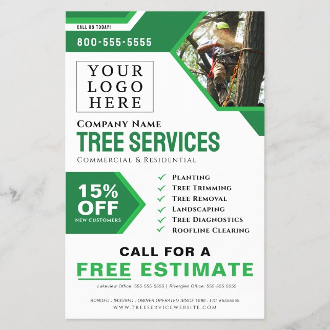 Logo Tree Service Business Flyer (Front)