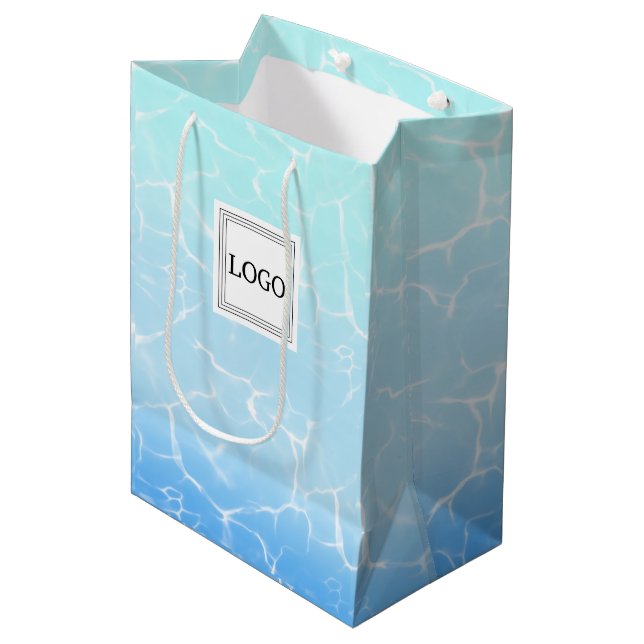 Logo Tropical Water Medium Gift Bag (Front Angled)
