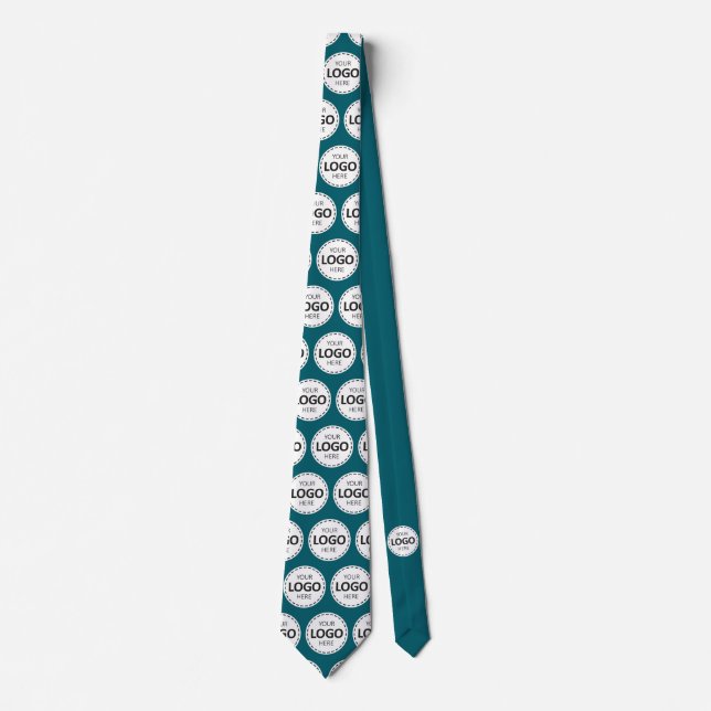 Logo Upload Custom Business Teal Neck Tie (Front)