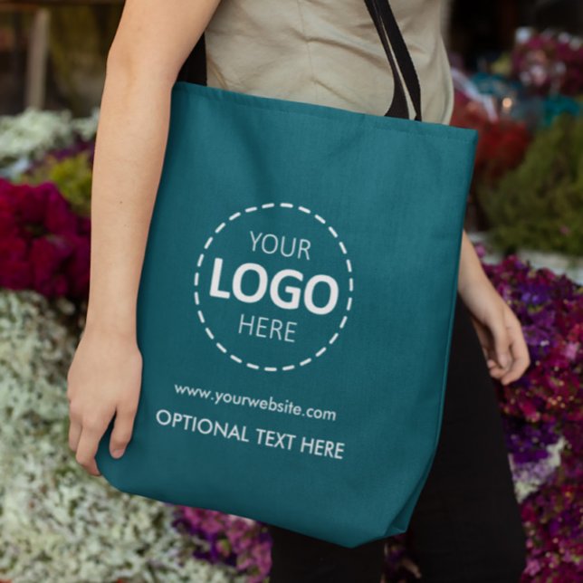 Logo Upload Marketing  Dark Teal Tote Bag (Creator Uploaded)