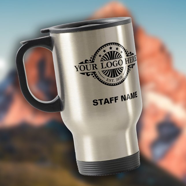 Logo Upload, Staff Name, Professional  Travel Mug (Creator Uploaded)