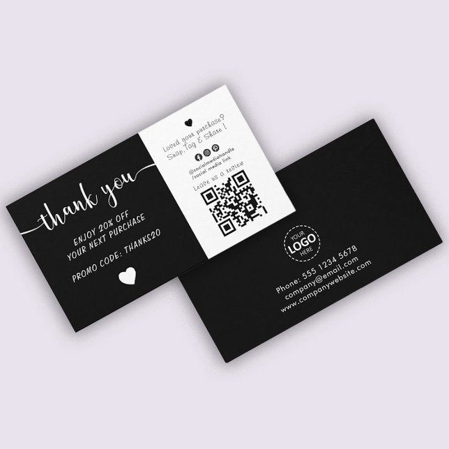 Logo Upload Thank You Discount Business Card (Creator Uploaded)