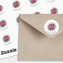 Logo & Website Custom White Round Stickers Sheet