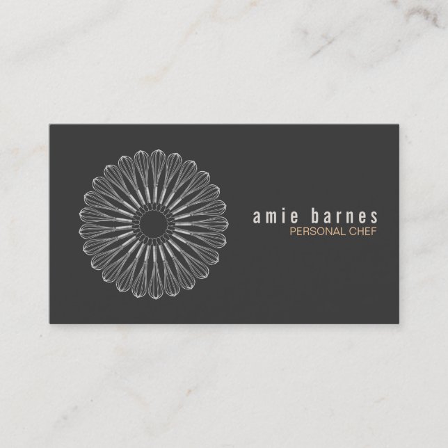 Logo Whisk du chef personnel Carte de visite noir (Devant)