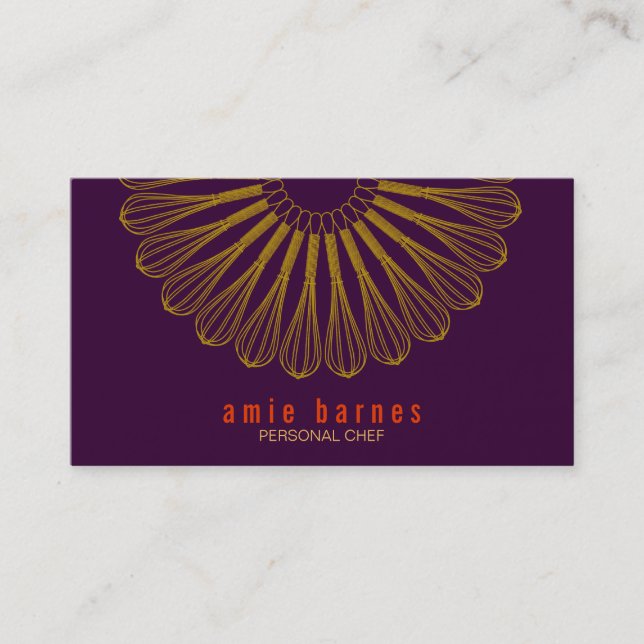 Logo Whisk du chef personnel Carte de visite viole (Devant)