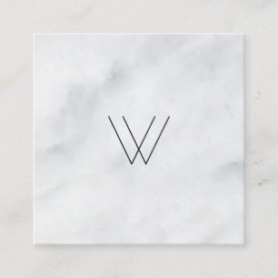 Logo White Marble Square Business Card