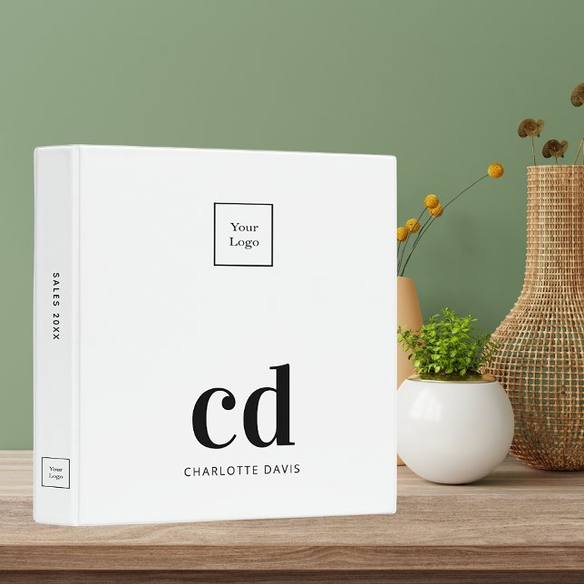 Logo white monogram black modern business office binder (Creator Uploaded)