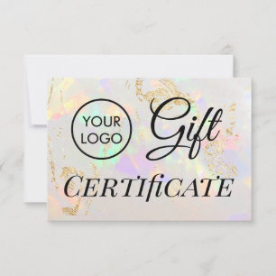 logo white opal stone gift certificate