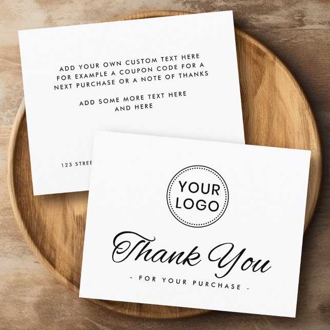 Logo white or any colour elegant thank you card (Logo white or any color elegant thank you card)