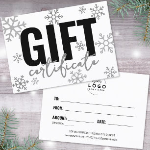 Logo Winter Holiday Business Gift Certificate