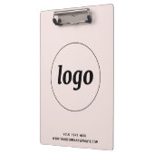 Logo with Text and QR Code Business Clipboard (Left)