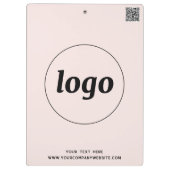 Logo with Text and QR Code Business Clipboard (Back)