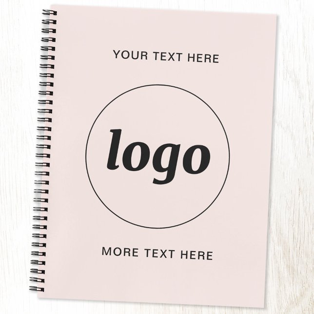 Logo with Text and QR Code Promotional Business Notebook (Logo with custom text business promotional notebook)