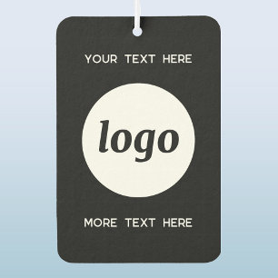 Logo With Text Business Promotional Black Air Freshener