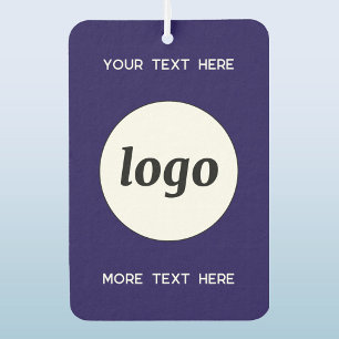 Logo With Text Business Promotional Navy Blue Air Freshener