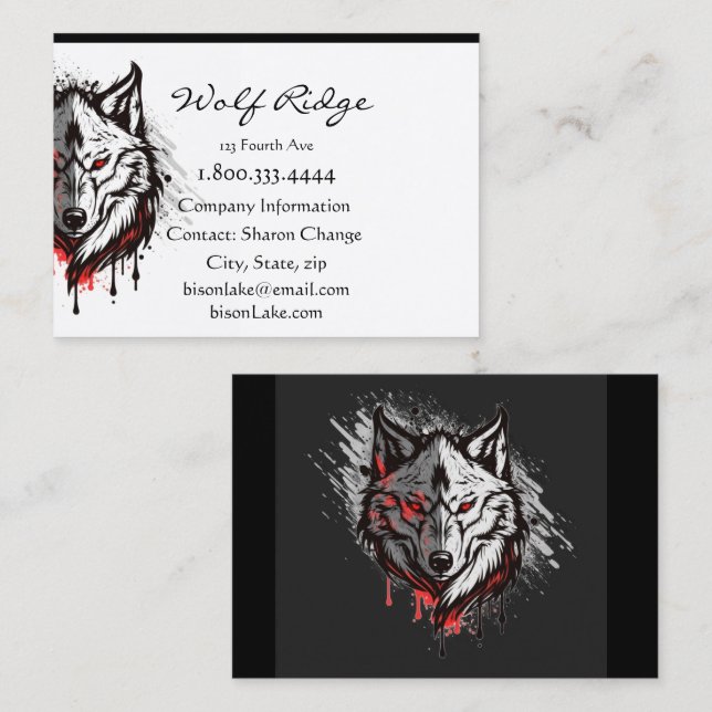Logo Wolf Wolves Nature Carte de visite personnali (Devant / Derrière)