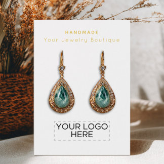 Logo Your Handmade Boutique Earring Display Cards