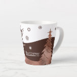 Logo'd Marshmallow Christmas Coffee Mug<br><div class="desc">Chocolate brown personalized Christmas mug is a cute accessory to the brown & bronze foil marshmallow Christmas card! Brown vector artwork on this latte mug can be changed to any colours, while the shiny bronze foil design has other filters to choose from. Easily upload your logo of any colour, and...</div>