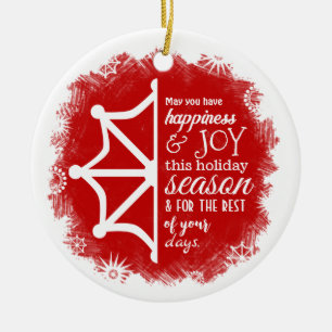 Logo'd Red Snowflake Christmas Ornament